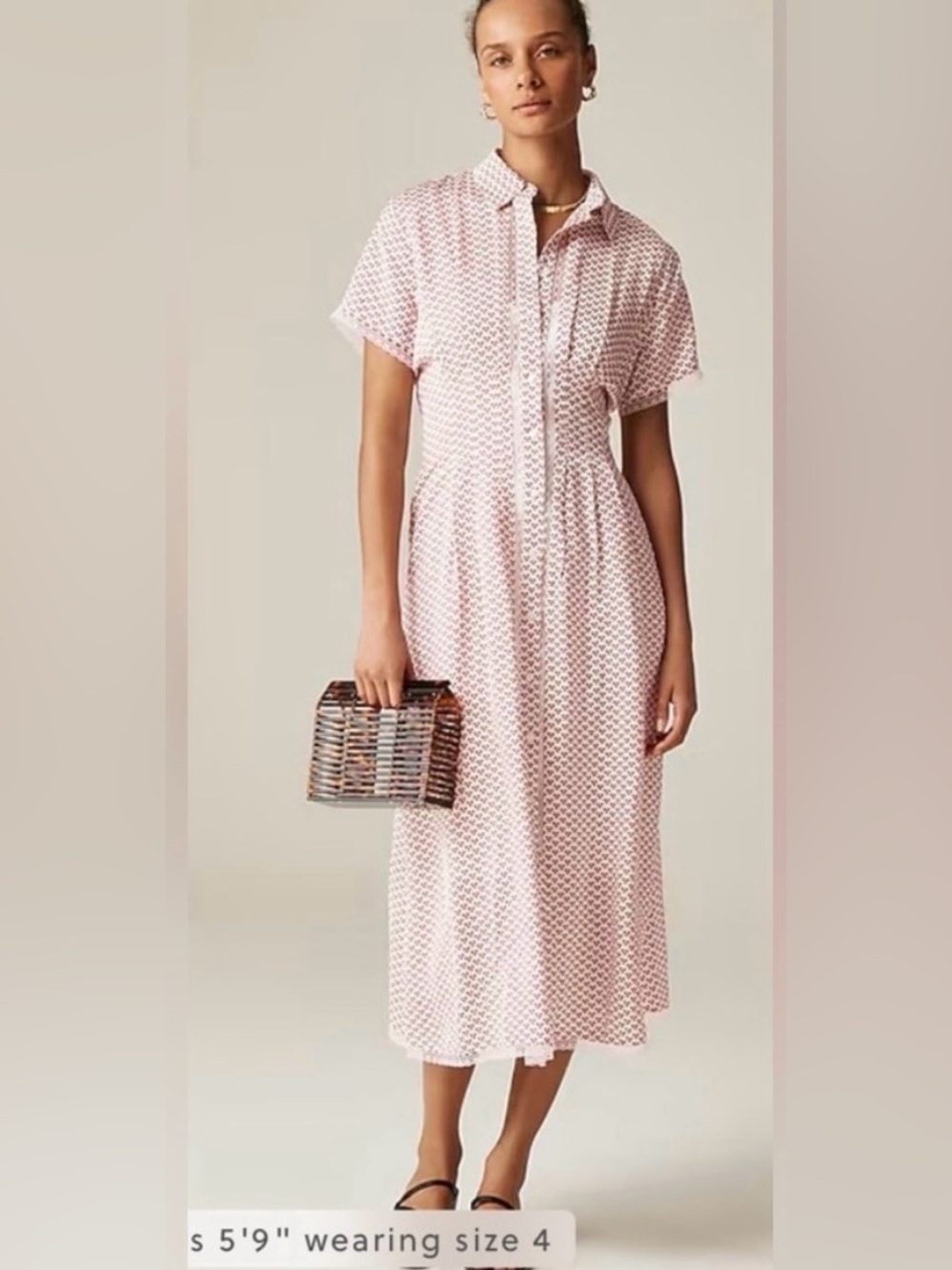 J. Crew Wren lace-trim shirtdress Floral Size 4 NWT